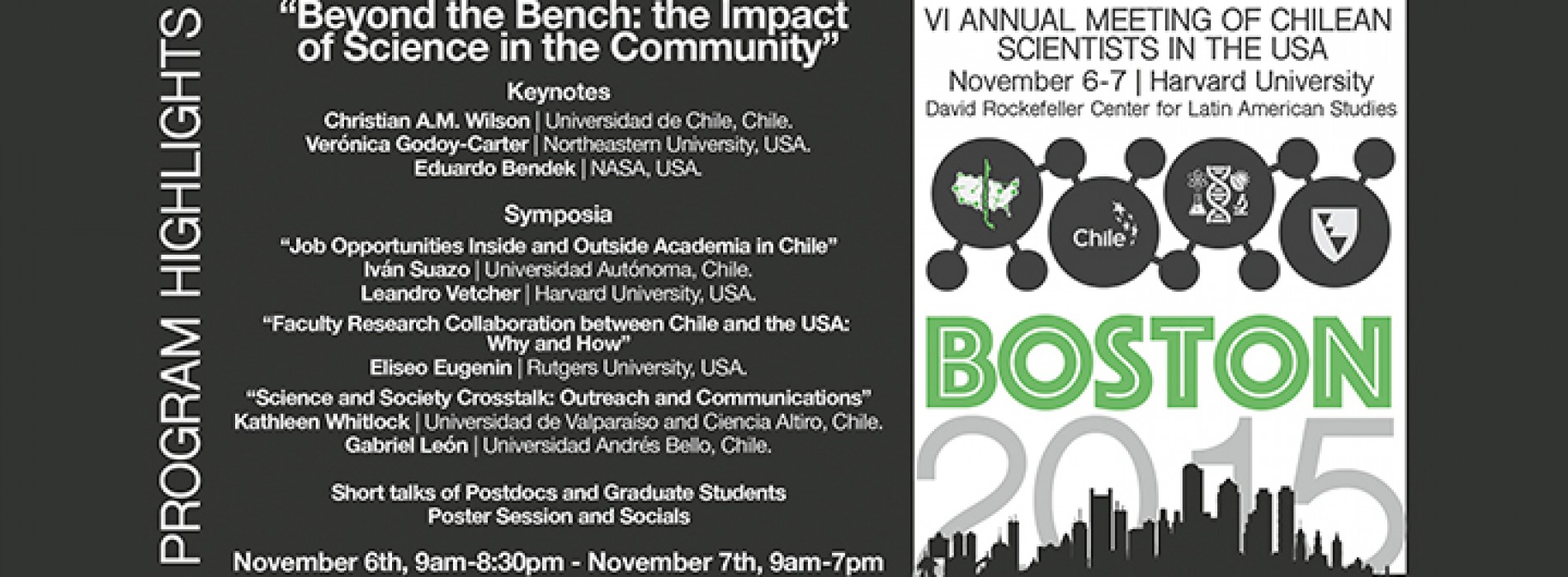 BOSTON 2015 VI Annual Meeting of Chilean Scientist in the USA, November 6-7, Harvard University