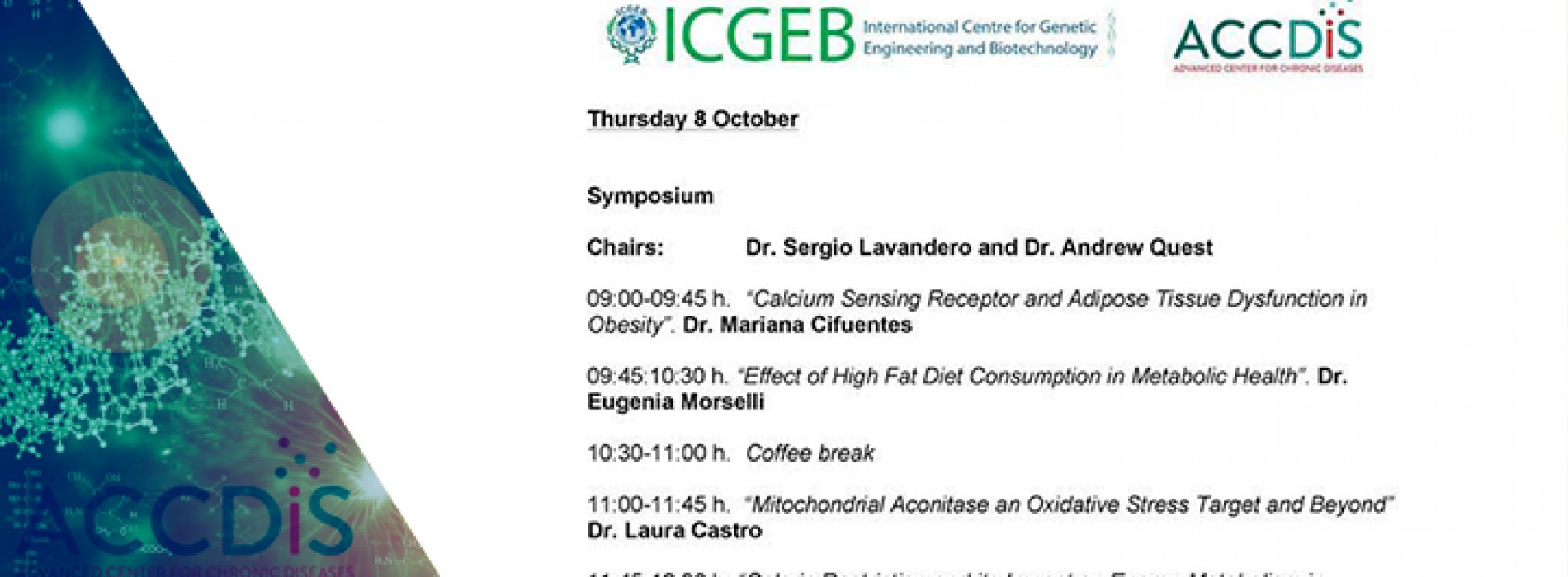Simposio ACCDIS en el marco del “ACCDIS INTERNATIONAL THEORETICAL AND PRACTICAL COURSE: “METABOLIC SIGNALING AND CHRONIC
