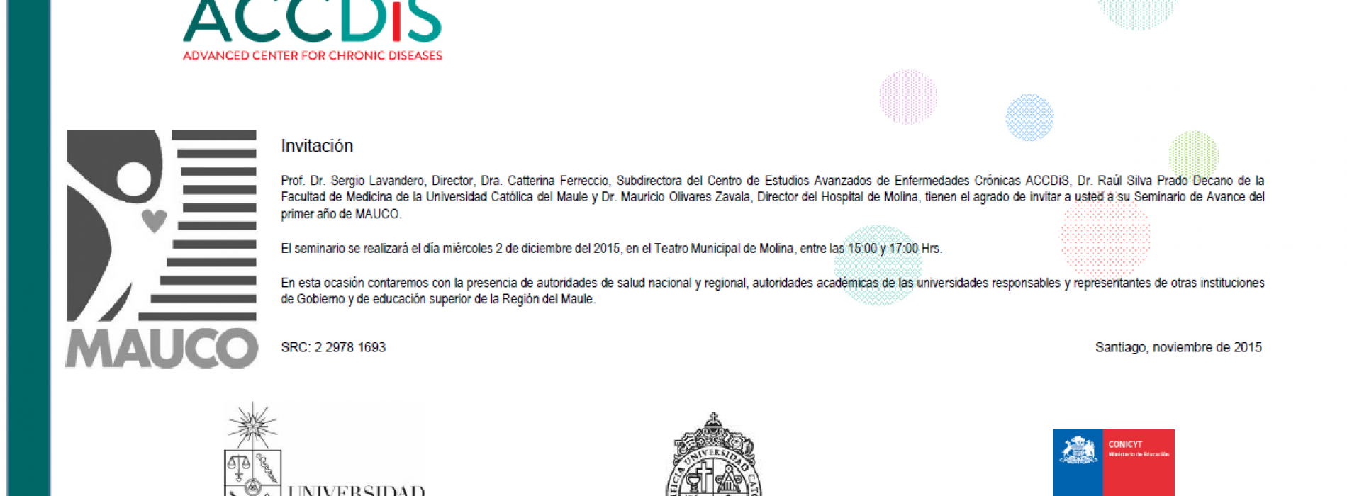 Recordatorio] Invitación a Seminario de Avance 1º Año MAUCO
