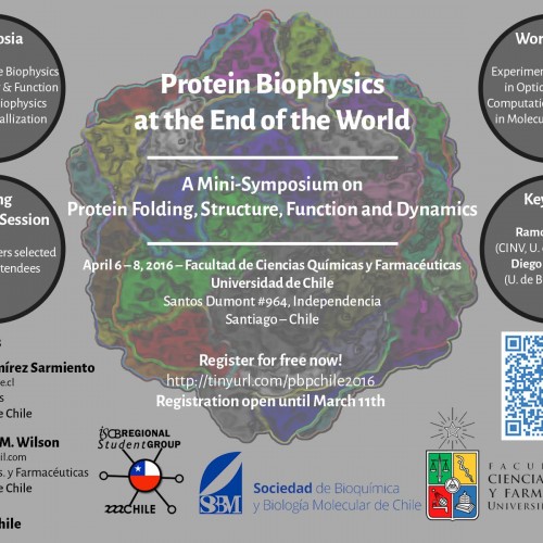 Simposio Protein Biophysics at the End of the World – 6 al 8 de Abril – Universidad de Chile