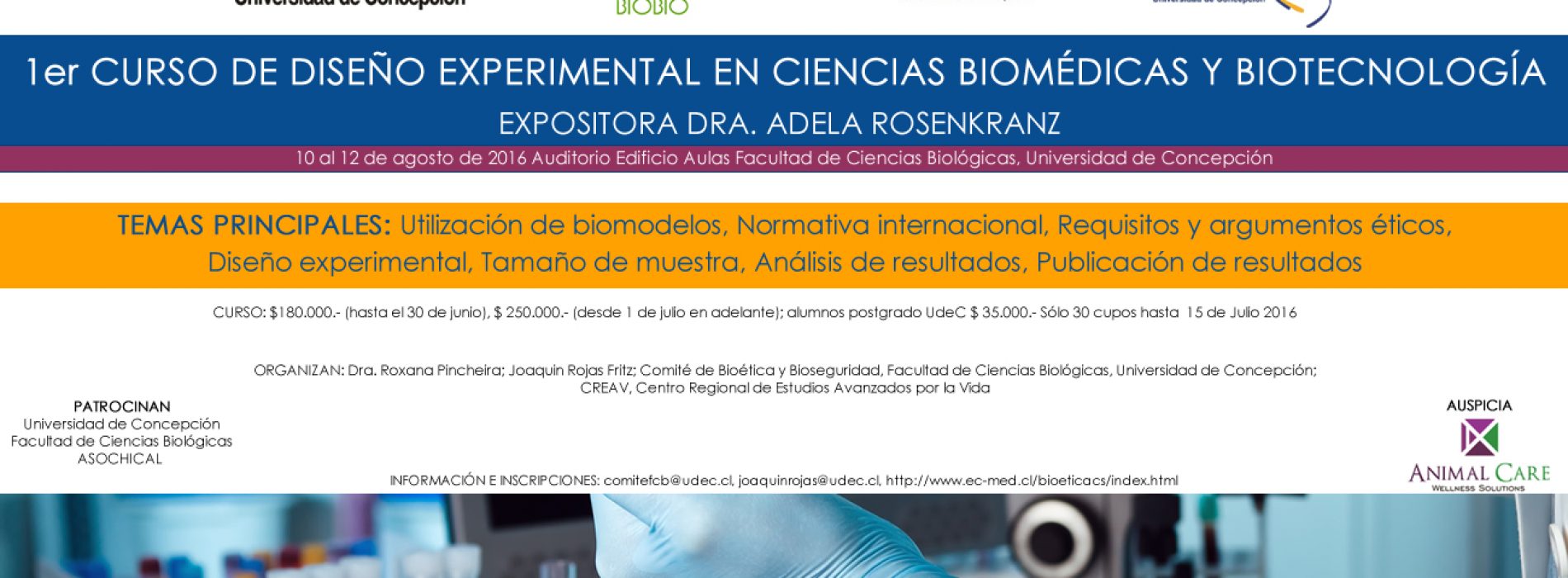 1st course of Experimental Design in biotechnology and Biomedical Sciences