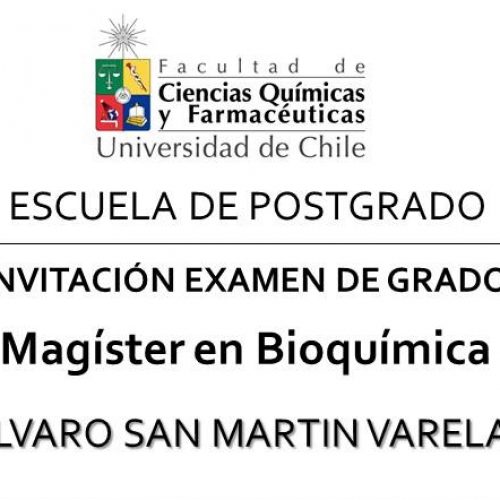 Examination of degree master in biochemistry - Alvaro San Martin Valera invitation