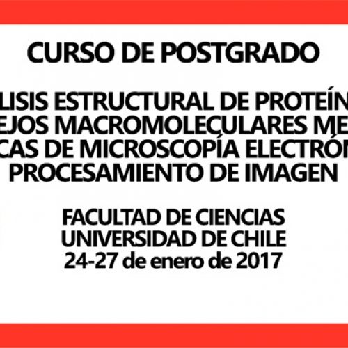 Curso de Postgrado “Análisis estructural de proteínas y complejos macromoleculares mediante técnicas de microscopía electrónica y procesamiento de imagen”.
