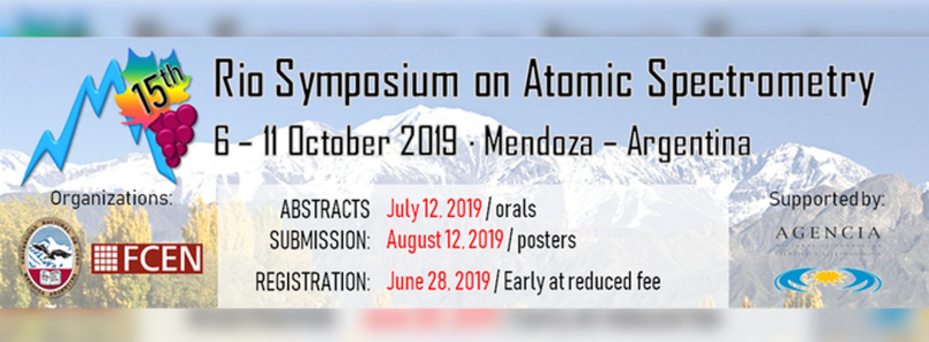 Important awards for poster and oral presentations! – 15th Rio Symposium on Atomic Spectrometry | 6 -11 October 2019 in Mendoza, Argentina
