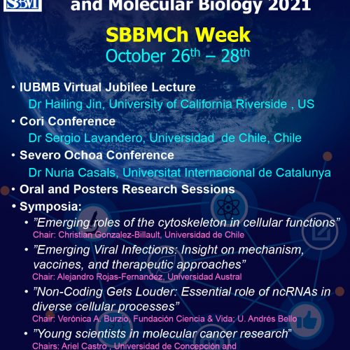 Registration for attendance to the «SBBMCh Week» will close on October 13th at 23:59 h (Chilean time). Hurry up!!